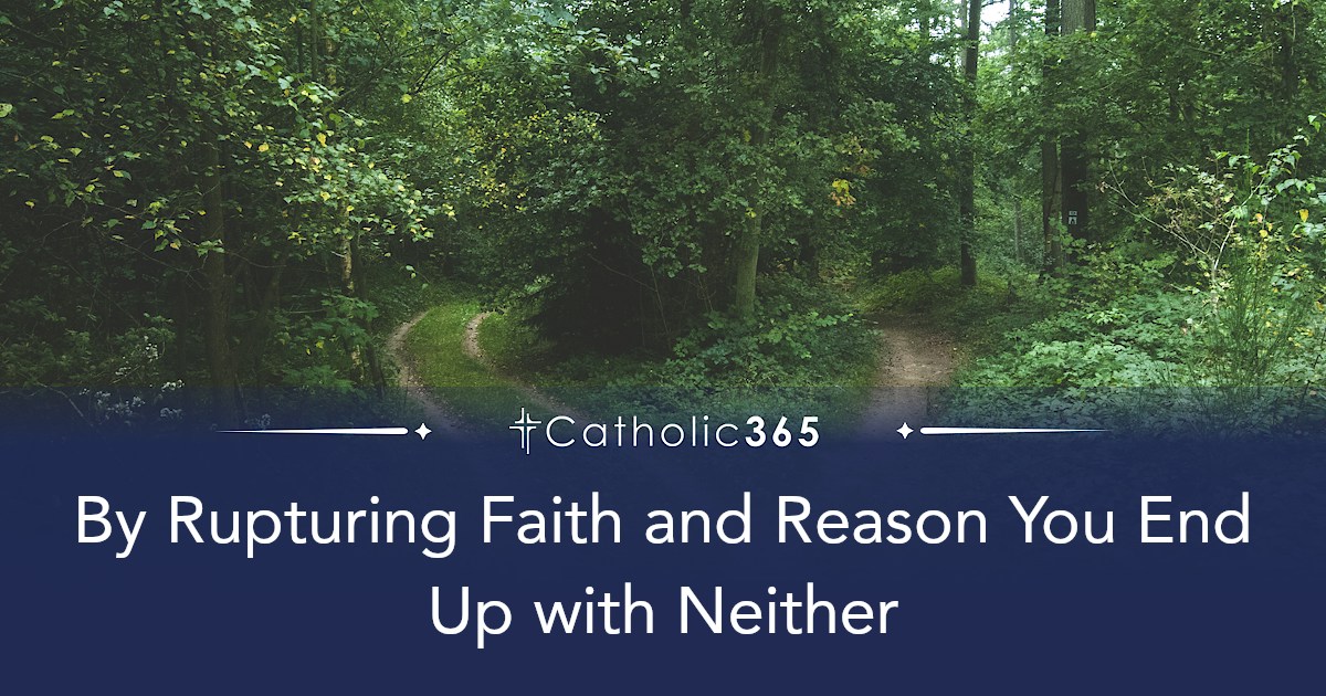 By Rupturing Faith and Reason You End Up with Neither