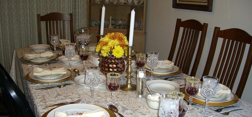 The extra Christmas table place setting