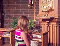 "A whole hour! I can't sit still for five minutes.  How do you expect me to sit still for a whole hour?"  Taking my 5 year old daughter to Adoration with me.